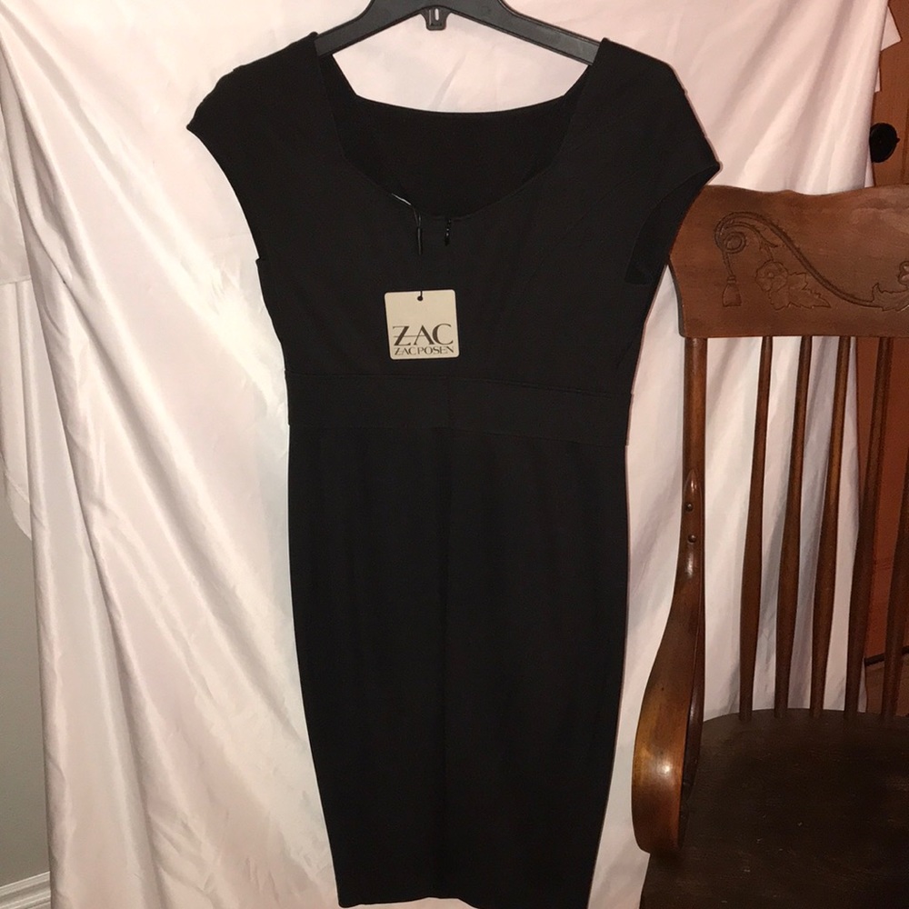ZAC Zac Posen Black Dress, Minimal Simple Lines - Picture 4 of 7